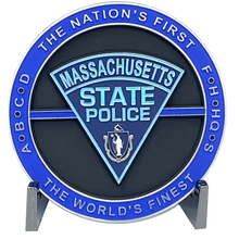 Load image into Gallery viewer, DL9-02 Massive 3 inch MSP Challenge Coin Massachusetts State Police Trooper