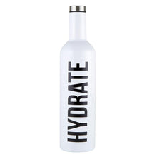 Load image into Gallery viewer, Hydrate Stainless Steel Water or Wine Bottle in White | Holds an Entire Bottle of Wine | 25oz