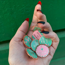 Load image into Gallery viewer, I Heart Cookies Enamel Pin in Pink and Green