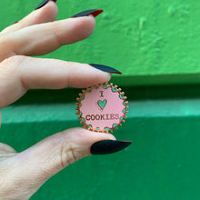 Load image into Gallery viewer, I Heart Cookies Enamel Pin in Pink and Green