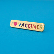 Load image into Gallery viewer, I Love Vaccines Gold Plated Enamel Pin