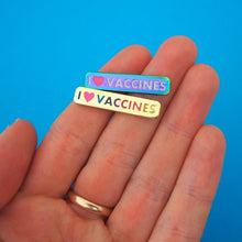 Load image into Gallery viewer, I Love Vaccines Gold Plated Enamel Pin