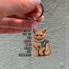 Load image into Gallery viewer, I Wasn't Put On This Earth to do Emails and Housework Keychain