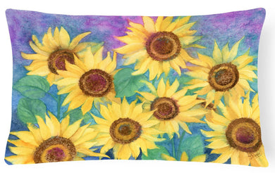 Sunflowers and Purple Fabric Decorative Pillow IBD0247PW1216
