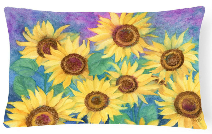 Sunflowers and Purple Fabric Decorative Pillow IBD0247PW1216