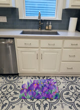 Load image into Gallery viewer, Purple Iris Machine Washable Memory Foam Mat IBD0256RUG
