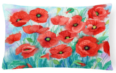 Poppies Fabric Decorative Pillow IBD0258PW1216
