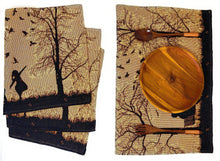 Load image into Gallery viewer, DaDalogy Bedding Set of 4 Pieces Autumn Birds Blessing Tapestry Dining Placemats 13” x 19” (Thanksgiving)