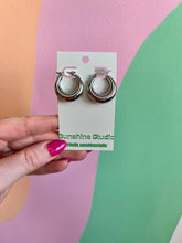 Load image into Gallery viewer, Retro Titanium Hoop Earrings