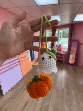 Load image into Gallery viewer, Spooky Crocheted Car Mirror Accessory