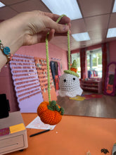 Load image into Gallery viewer, Spooky Crocheted Car Mirror Accessory