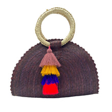 Load image into Gallery viewer, Handwoven Crescent Bag with Pompon