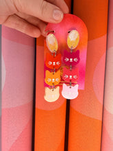 Load image into Gallery viewer, Cat Pink and Orange Sunrise Dangle Earrings