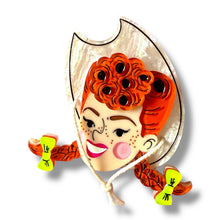 Load image into Gallery viewer, Darla the Cowgirl Brooch by Marla VonDuta x Lipstick &amp; Chrome