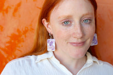 Load image into Gallery viewer, Purple Marble Zodiac Earrings