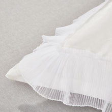 Load image into Gallery viewer, Tache Ruffle Floral Satin White Pink Luxury Delicate Rose Euro Sham (MA125)