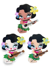 Load image into Gallery viewer, Hula Lula Tiki Girl Brooch by Miss Fluff x Lipstick &amp; Chrome
