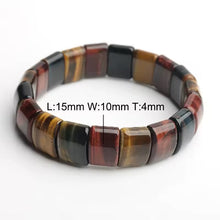 Load image into Gallery viewer, Triple Power Red, Yellow &amp; Blue Tiger Eye Bracelet