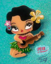 Load image into Gallery viewer, Hula Lula Tiki Girl Brooch by Miss Fluff x Lipstick &amp; Chrome