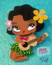 Load image into Gallery viewer, Hula Lula Tiki Girl Brooch by Miss Fluff x Lipstick &amp; Chrome