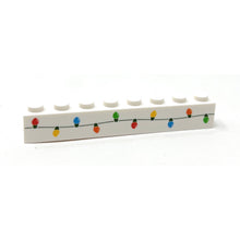 Load image into Gallery viewer, Christmas Lights Custom Printed on 1x8 Brick - B3 Customs made using LEGO part
