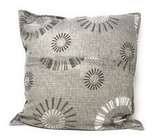 Load image into Gallery viewer, Tache Cotton Taupe Beige Striped Floral Geometric Starburst Decorative 18x18" Throw Pillow Covers -  2-Pieces (DXJ107076)