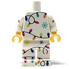 Load image into Gallery viewer, Christmas Lights PJs Minifig Body made using LEGO parts - B3 Customs