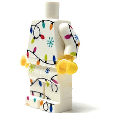 Load image into Gallery viewer, Christmas Lights PJs Minifig Body made using LEGO parts - B3 Customs