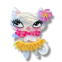 Load image into Gallery viewer, Tiki Hula Kitty Brooch by Miss Fluff x Lipstick &amp; Chrome