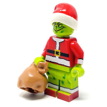Load image into Gallery viewer, Custom Mean One Christmas Minifig made with LEGO parts - B3 Customs