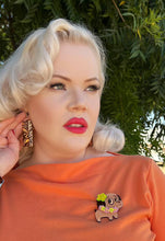 Load image into Gallery viewer, Polynesian Pup Mini Brooch by Miss Fluff x Lipstick &amp; Chrome