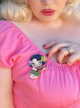 Load image into Gallery viewer, Hula Lula Tiki Girl Brooch by Miss Fluff x Lipstick &amp; Chrome