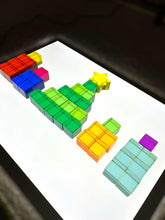 Load image into Gallery viewer, **Pre-order (Ships in 3-4 Weeks)**60 Pcs Rainbow Translucent Lucite Cubes Set with Storage Tray