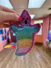 Load image into Gallery viewer, Colorful Ghost Crochet Coaster