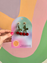 Load image into Gallery viewer, Crochet Red Fruit Earrings