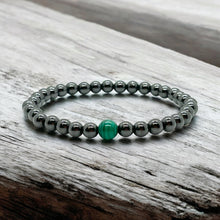 Load image into Gallery viewer, Natural Malachite &amp; Hematite Pain Support Bracelet