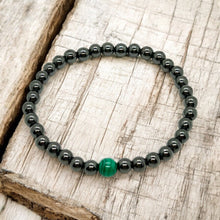 Load image into Gallery viewer, Natural Malachite &amp; Hematite Pain Support Bracelet