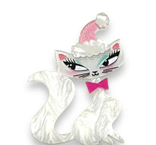 Load image into Gallery viewer, Swanky Pinkmas Kitty Brooch by Miss Fluff x Lipstick &amp; Chrome