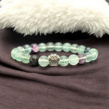 Load image into Gallery viewer, Natural Stone Beads Bracelet with Footprint Paw Charm