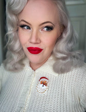 Load image into Gallery viewer, Starry Eyed Santa Brooch by 50&#39;s Vintage Dame x Lipstick &amp; Chrome