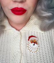 Load image into Gallery viewer, Starry Eyed Santa Brooch by 50&#39;s Vintage Dame x Lipstick &amp; Chrome