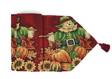 Load image into Gallery viewer, Tache Pumpkin Patch Scarecrow Autumn Harvest Woven Tapestry Table Runners (12921TR)