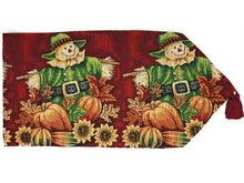Load image into Gallery viewer, Tache Pumpkin Patch Scarecrow Autumn Harvest Woven Tapestry Table Runners (12921TR)