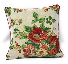 Load image into Gallery viewer, Tache Sweet Roses Vintage Ivory Woven Tapestry Throw Pillow Cover (17593CC)