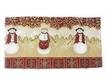 Load image into Gallery viewer, Tache Mr. &amp; Mrs. Snowman Couple Woven Tapestry Table Runners (10323TR)