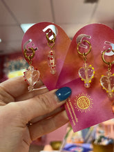 Load image into Gallery viewer, Chunky Glass Heart Charm Earrings