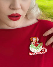 Load image into Gallery viewer, Sleigh All Day Brooch by 50&#39;s Vintage Dame x Lipstick &amp; Chrome