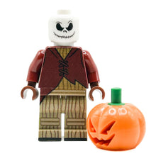 Load image into Gallery viewer, Pumpkin King Minifig made using LEGO parts
