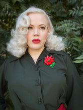 Load image into Gallery viewer, Enamel Poinsettia Statement Brooch by Lipstick &amp; Chrome