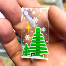 Load image into Gallery viewer, Classic Pine Tree Winter Village 4x6 Glass Window made with LEGO part - B3 Customs